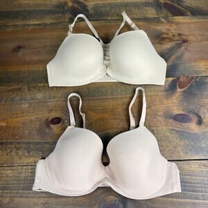 SOMA lot of 2 Beige Bras Bodily Perfect Coverage Enbliss Racerback Women's 34C
